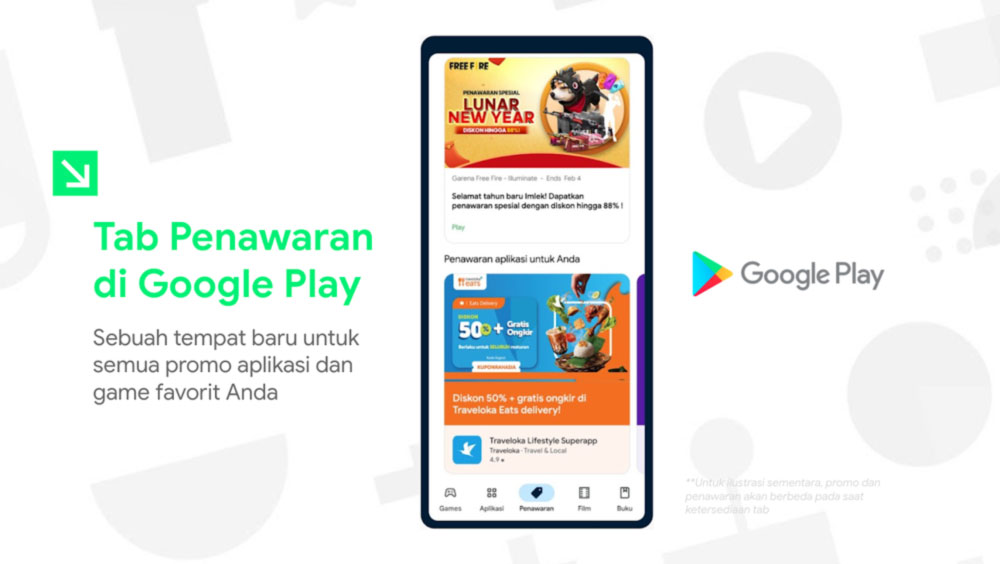 Tab Penawaran Offers di Google Play